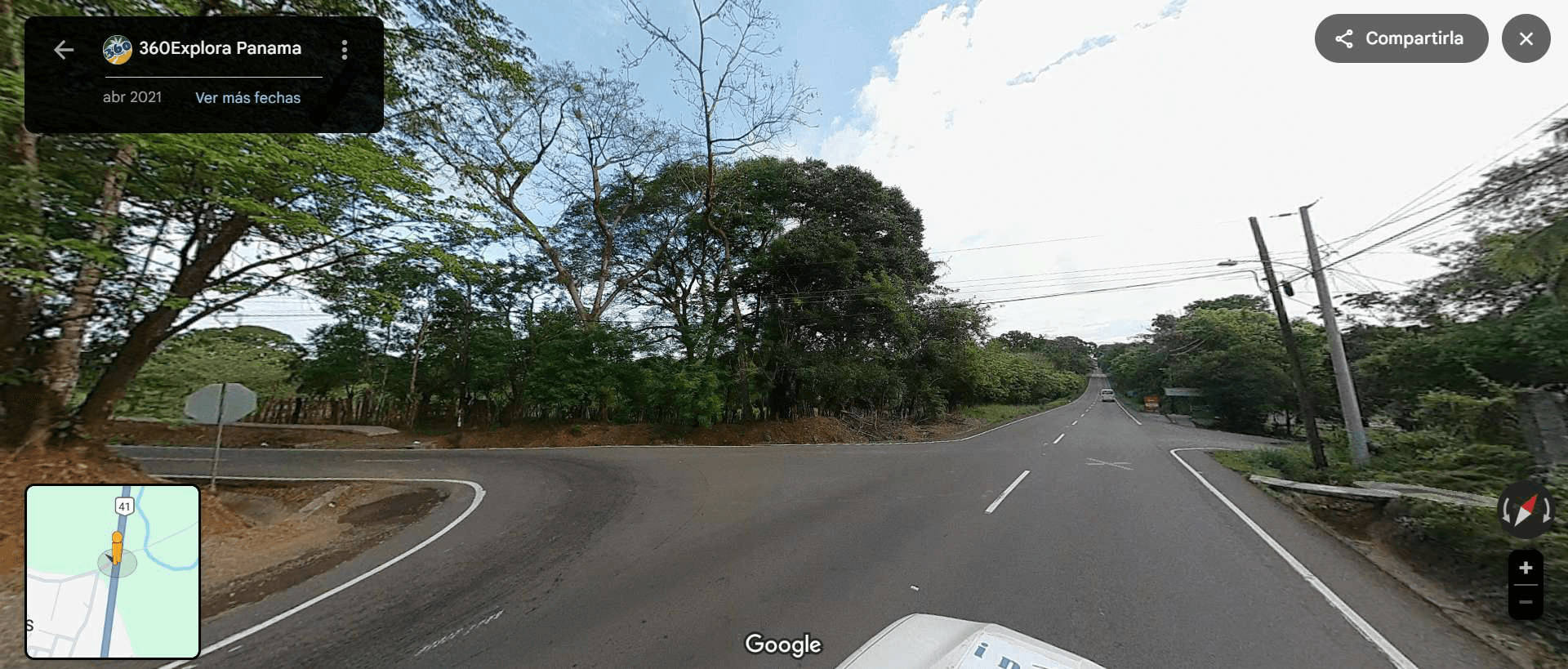 Vista vial de acceso al Residencial Buenavista