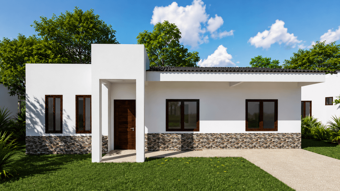 Fachada del modelo Valencia Opción A en Hacienda Real