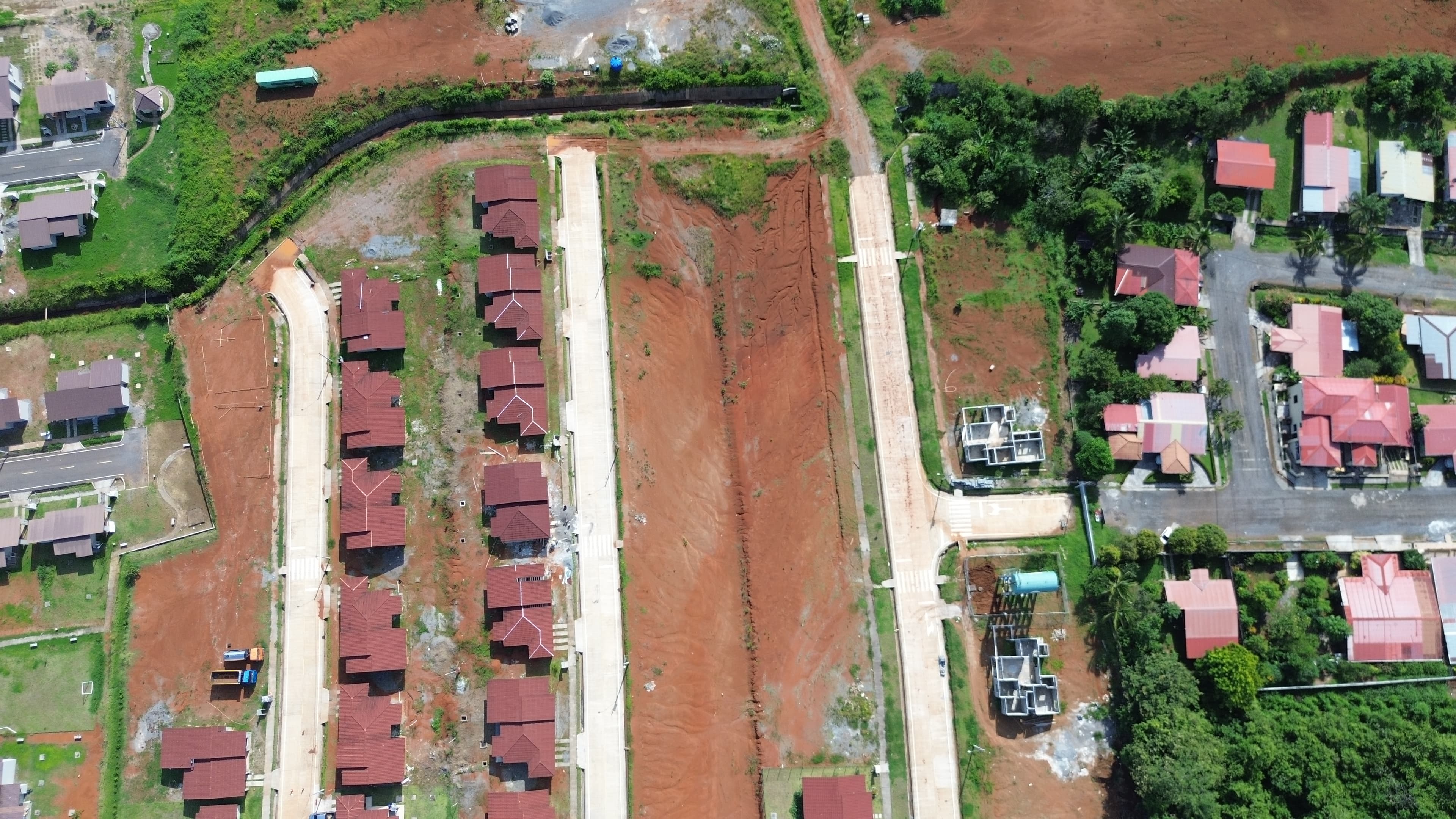 Vista aérea del conjunto residencial y sus áreas verdes