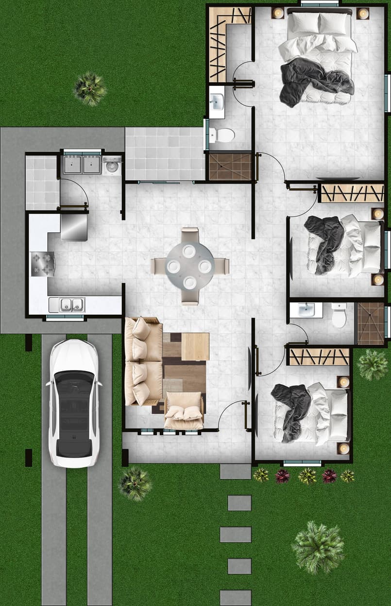 Plano humanizado del modelo Marquesa II